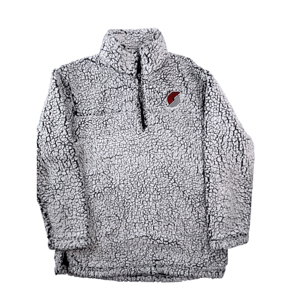 G-III 4Her Carl Banks Portland Trail Blazers Sherpa Fleece Pullover Grey Medium‎